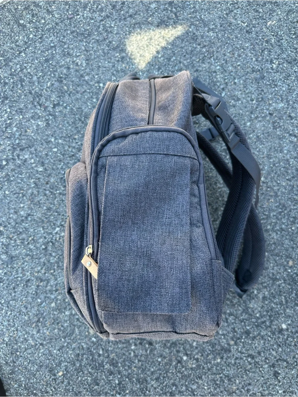 Eddie Bauer Diaper Bag Charcoal Backpack with Tan Accents